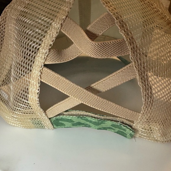 Green Leopard Print Cap with Sequin Bunny - Picture 3 of 5